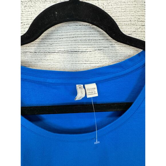 Cato Plus Size Blue Stripe Sleeve Blouse Size 22/24W - Picture 4 of 6